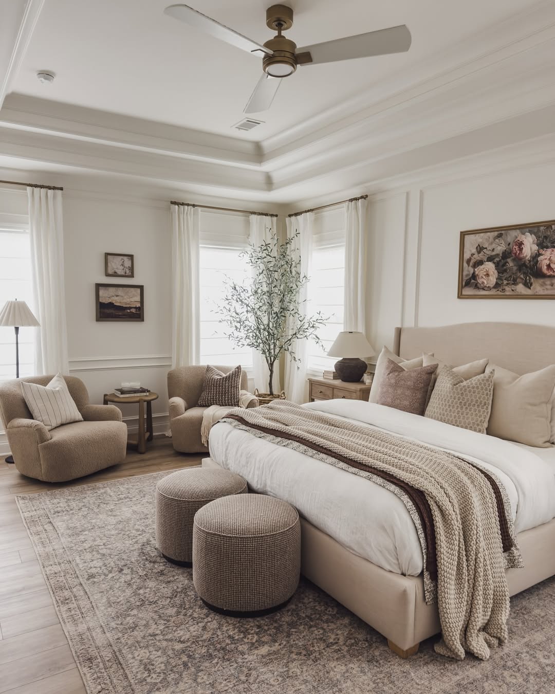 Soft neutral bedroom interior design Chennai