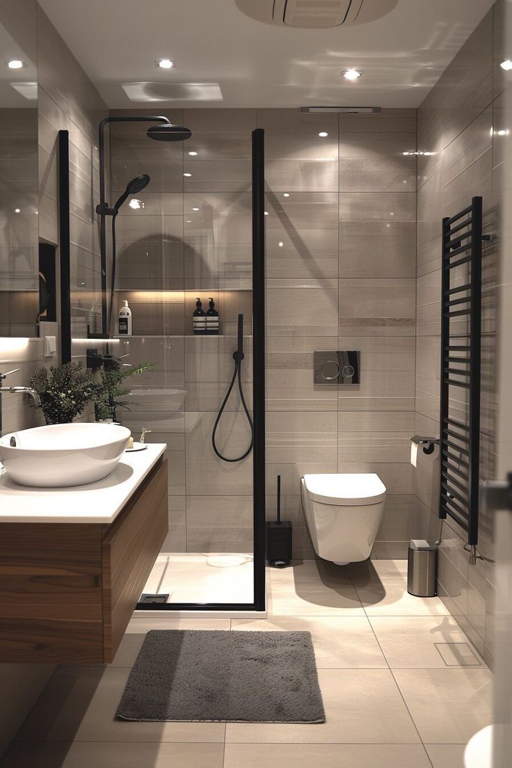 Compact Grey Bathroom for Apartments — interior design idea, Homeli Chennai