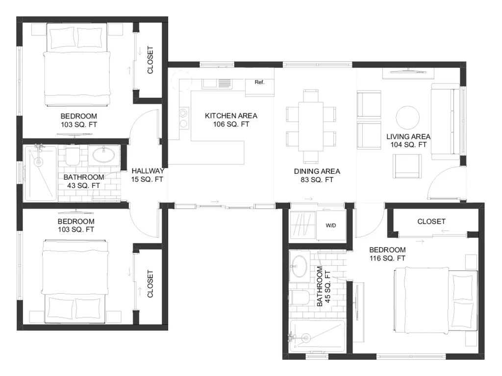 2D floor plan — Chennai house plan by Homeli Architects