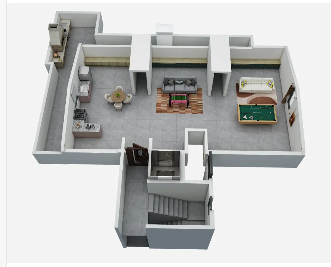 Master bedroom layout — Chennai house plan by Homeli Architects