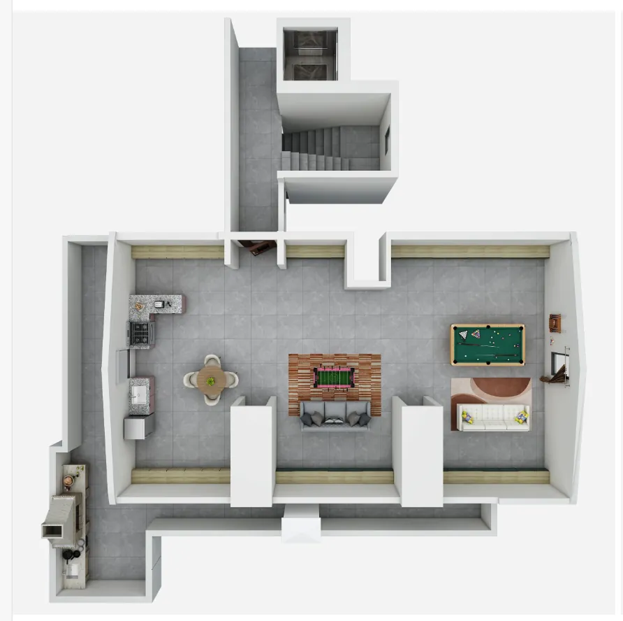 Modular kitchen layout — Chennai house plan by Homeli Architects