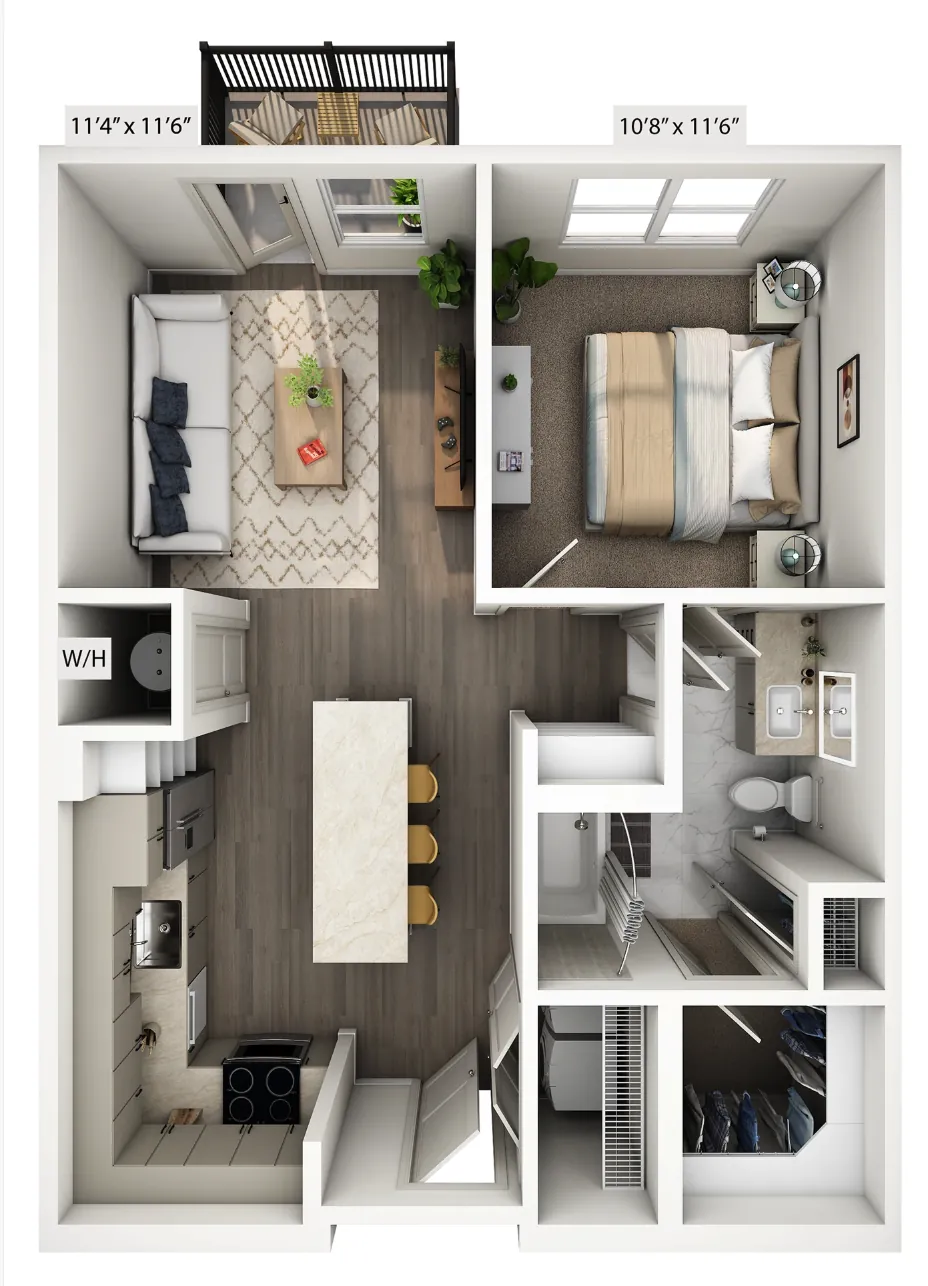 4 BHK 3D layout — Chennai house plan by Homeli Architects
