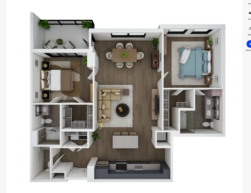 G+1 3D view — Chennai house plan by Homeli Architects