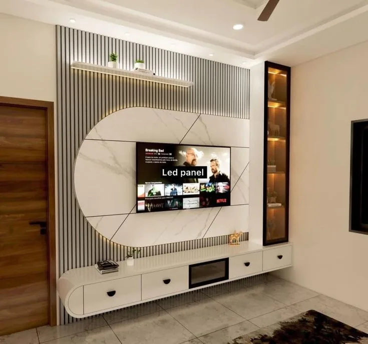 TV unit and media wall design Chennai