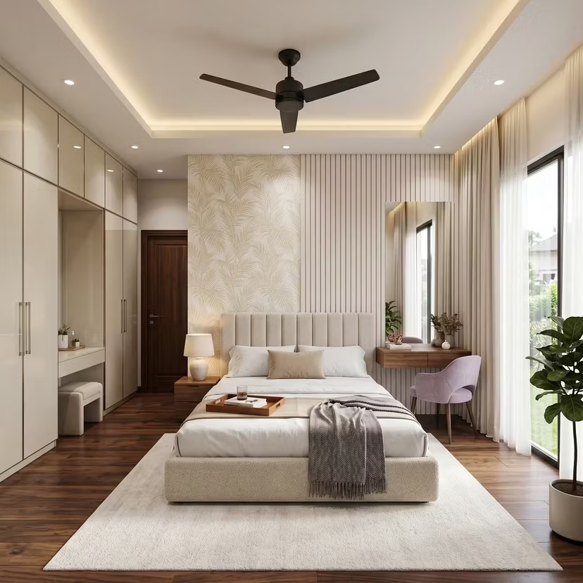 Calm Master Bedroom Concept — interior design idea, Homeli Chennai
