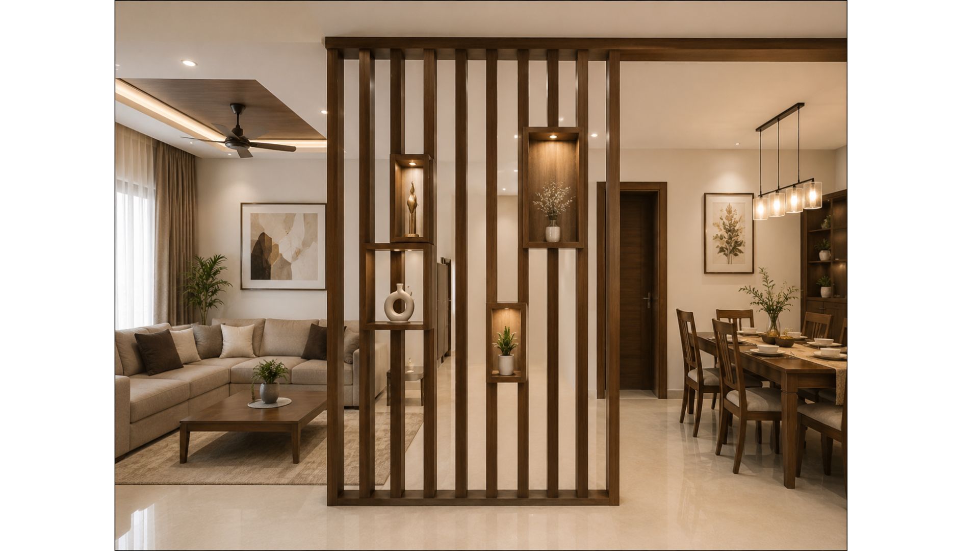 Modern Living Room with Accent Lighting — interior design idea, Homeli Chennai