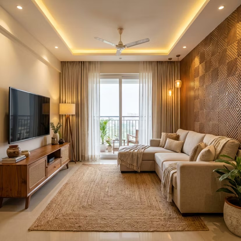 Cosy Family Living Room — interior design idea, Homeli Chennai